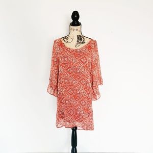 Altar'd State Ruffled Sleeve Shift Dress